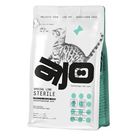 AJO Cat Sterile сухой корм для активных стерилизованных кошек с высоким ...