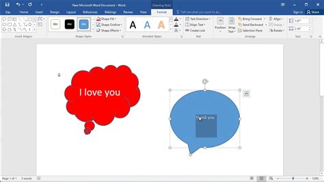 How To Create Callout Or Speech Balloon In Word How To Insert Word