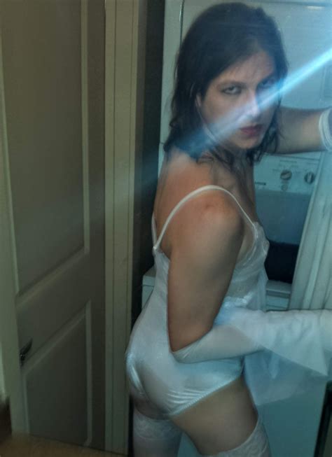Crossdresser In White Lingerie Photo Ashemaletube