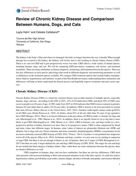 review  chronic kidney disease  comparison  humans