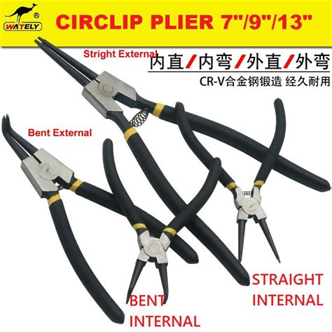 7 9 13 Tuosen Circlip Plier Straight Bent Internal External Tang