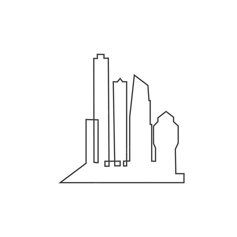 Ilustração Em Vetor Silhueta Cidade Moderna Skyline Cidade Em Design