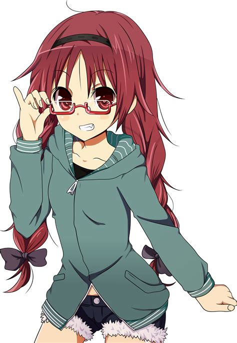 View 1308702113489 Red Haired Anime Girl With Glasses Clipart Large Size Png Image Pikpng