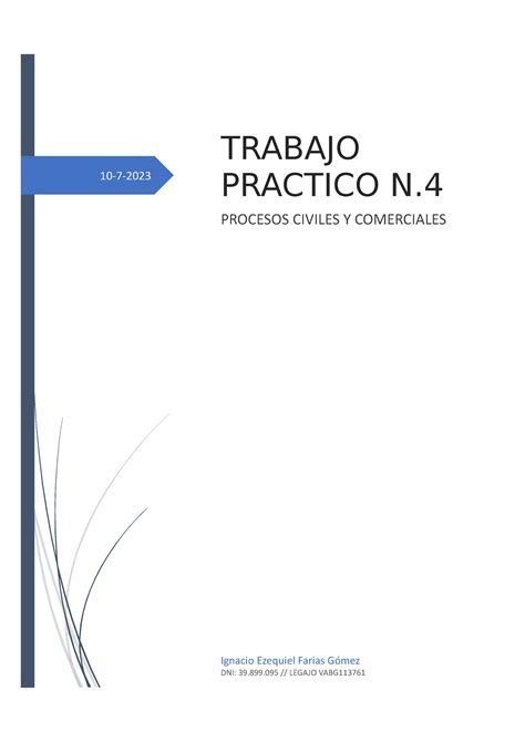 Tp Proc Civ Y Trabajo Practico Numero Obligatorio Procesos