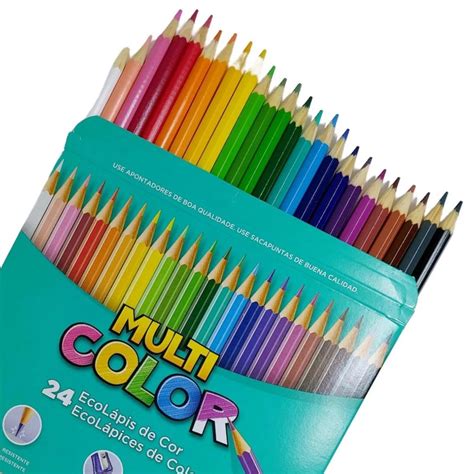 Lápis de cor Multicolor 24 cores fabricado pela faber castell Ok