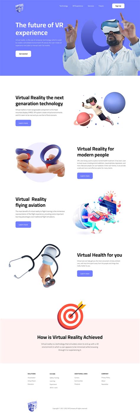 Virtual Reality Landing Page on Behance