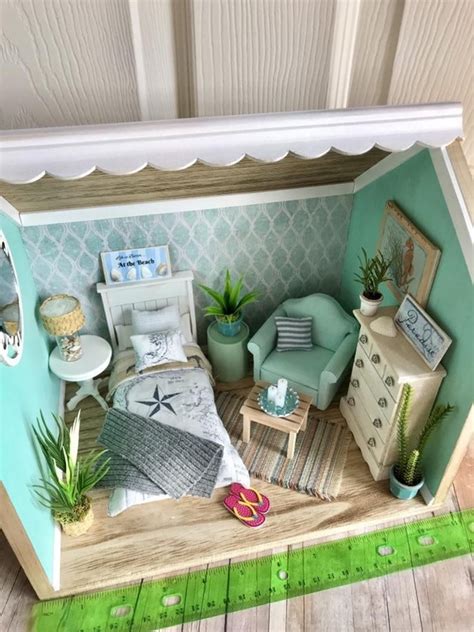 Miniature Dollhouse Room Box 1 12 Scale Beach Diorama Etsy Room Box