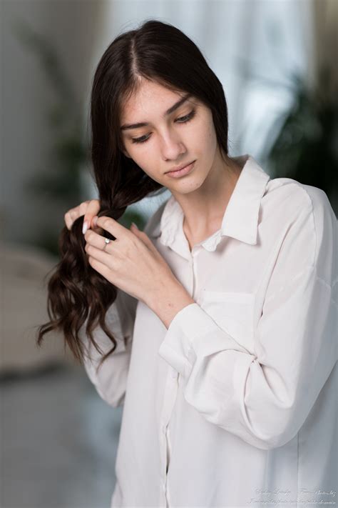 Photo Of Sasha A Year Old Brunette Girl With Grey Blue Eyes Photographed In November