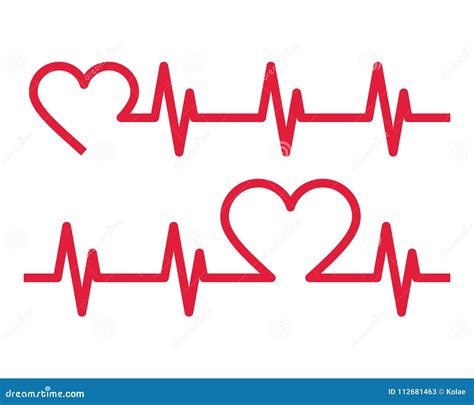 Hartslagpictogrammen Elektrocardiogram Vector Illustratie