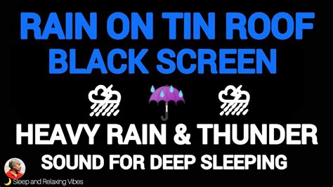 Heavy Rain And Thunder Sound For Sleeping Black Screen Rain Sound