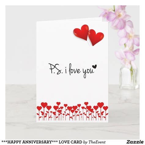 ***HAPPY ANNIVERSARY*** LOVE CARD | Zazzle | Anniversary cards handmade, Homemade anniversary ...