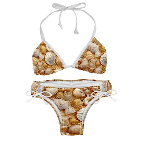 Shell Detachable Sponge Adjustable Strap Bikini Set Two Pack Great For All Scenes One Piece