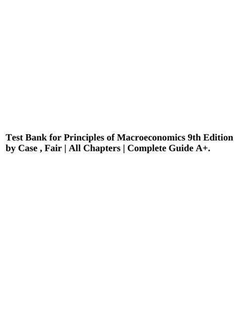 Test Bank Brief Principles Of Macroeconomics 7th Edition By Gregory