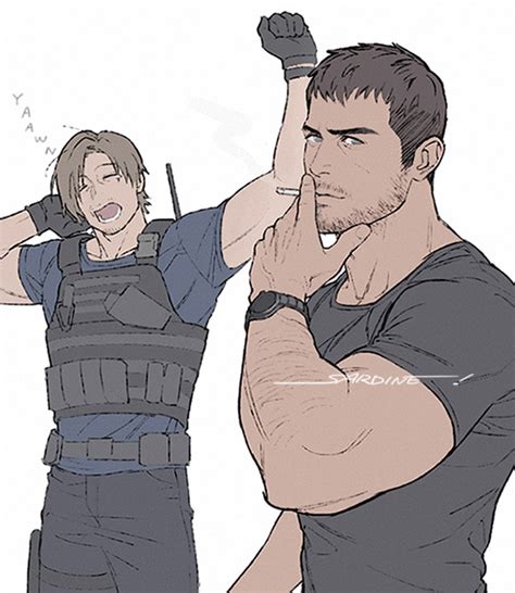 Leon S Kennedy And Chris Redfield Resident Evil And 2 More Drawn By