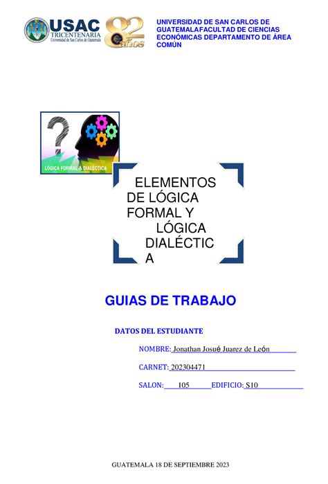 Guia Elementos De Logica Formal Y Logica Dialectica Universidad De