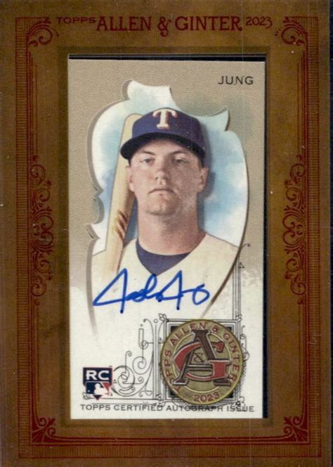 Josh Jung 2023 Topps Allen Ginter MA JJ Framed Mini Auto Price Guide