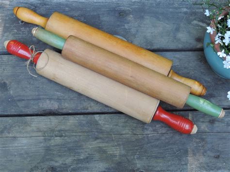 Vintage Wooden Rolling Pins Set Of 3 Wooden 30s 40s Munising Plain