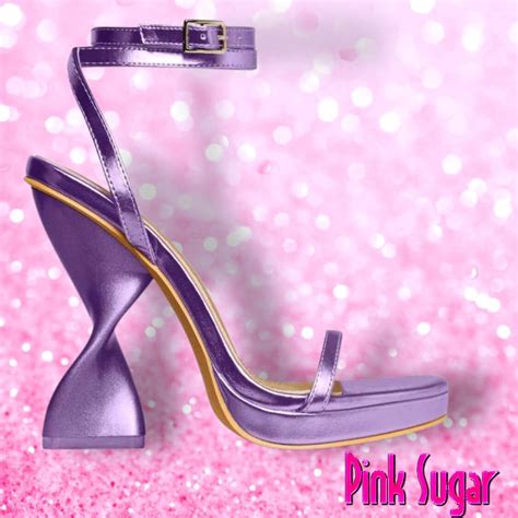 Glam Purple Metallic Platform High Heels Pink Sugar Bikini