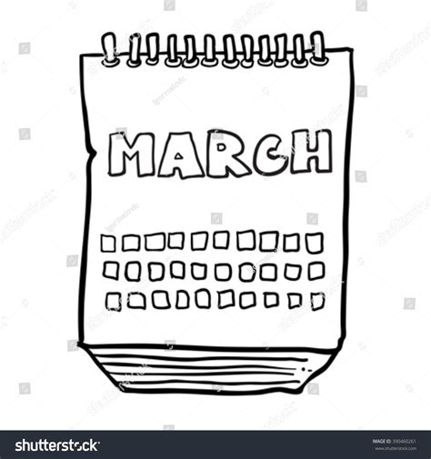 Cartoon Doodle Calendar Showing Month Of March Over 19 Royalty Free