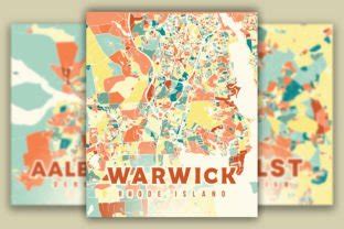 Warwick Rhode Island Colorful Map Graphic by Poster Boutique · Creative ...