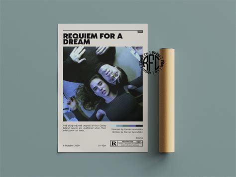 Requiem for A Dream Retro Movie Poster Print Minimalist Movie Poster ...