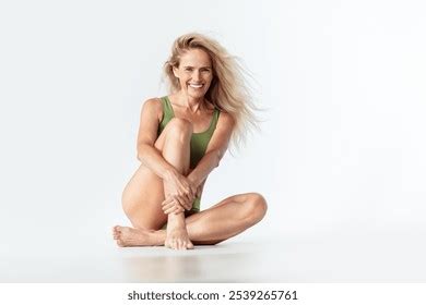 Full Length Photo Mature Blonde Lady Stock Photo Shutterstock