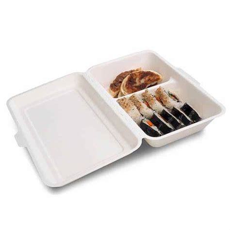 Customized Sugarcane Bagasse Pulp Box Biodegradable Clamshell Meal Box