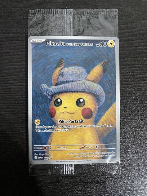 Mavin Pikachu With Grey Felt Hat Promo Card Pokemon X Van Gogh Museum