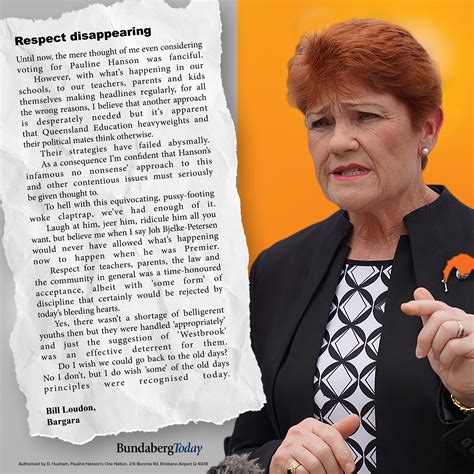 Respect Disappearing - Pauline Hanson's One Nation