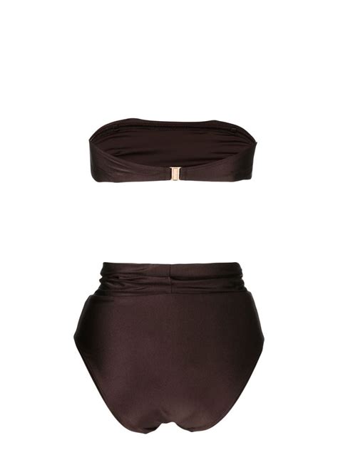 Zimmermann Tiggy Strapless Bikini Brown Farfetch Uk