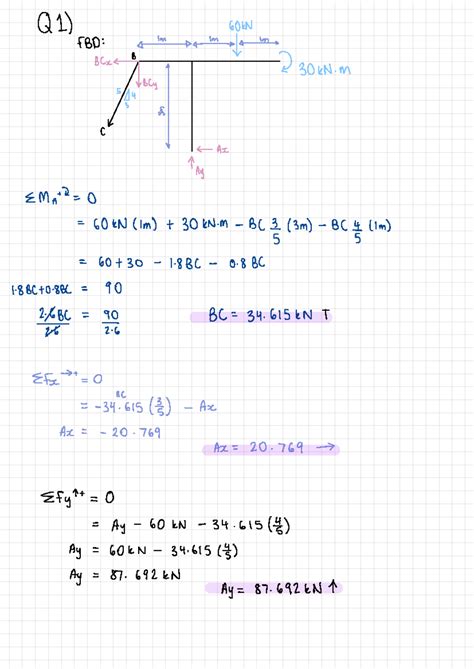 Assignment Eng Mech Q N Im Im Fbd D Dx Im B X