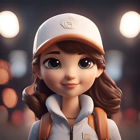 Illustration D D Une Jolie Fille De Dessin Anim Dans Une Casquette De