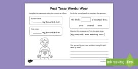 Past Tense Words Fight Worksheet Teacher Made Twinkl