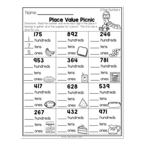 Nd Grade Math Worksheets Place Value Digit Numbers Place Value