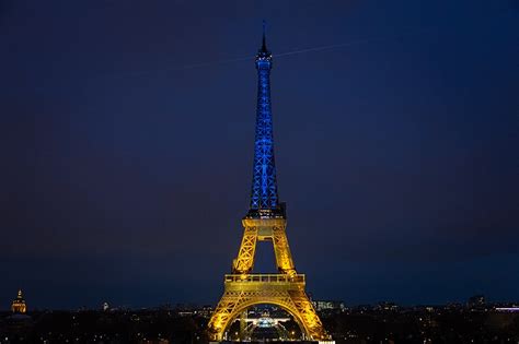 Eiffel Tower Lights Up In Ukraine Colours Abs Cbn News