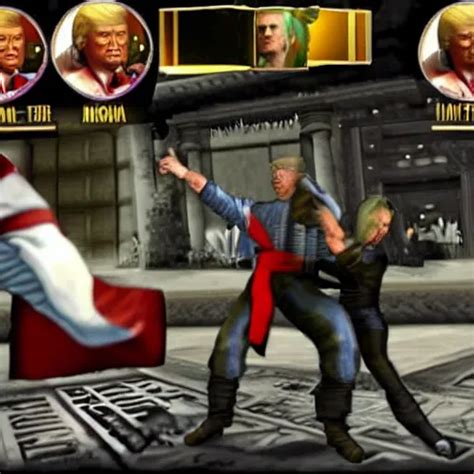 Donald Trump In Mortal Kombat Video Game Screenshot Stable Diffusion