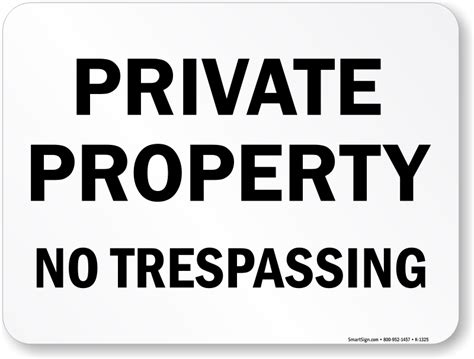 Private Property No Trespassing Aluminum Sign Sku K 1325