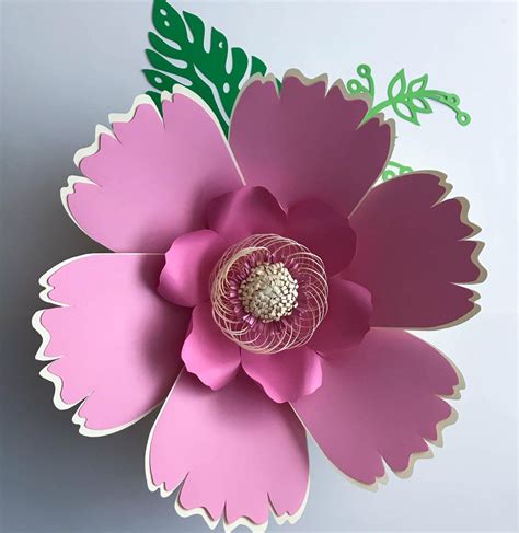 Large Paper Flower Svg Pdf Png Giant Paper Flower Template Etsy