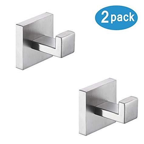 TASTOS Bath Towel Hooks Brushed Nickel, 2 Pack Stainless Steel a Must ...