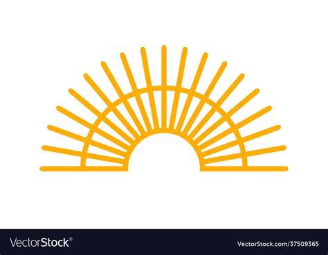 Abstract sun rays logo linear boho style icon Vector Image