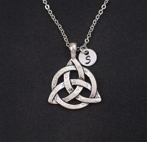 Large Celtic Trinity Knot Necklace Sterling Silver Filled