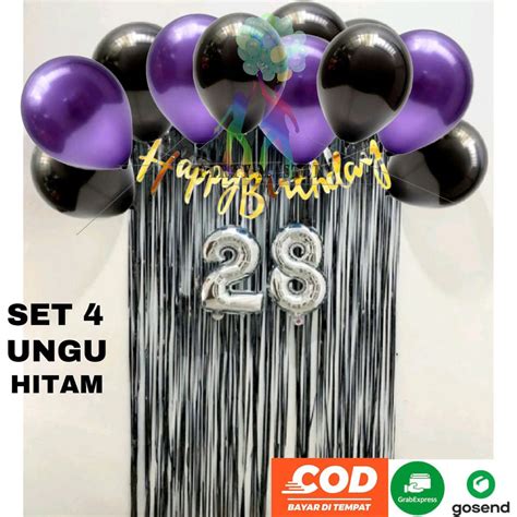 Jual Paket Dekor Ulang Tahun Simple Balon Happy Birthday Dekor Simple