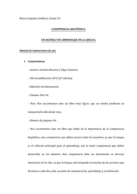 Competencia Ling Stica Pdf