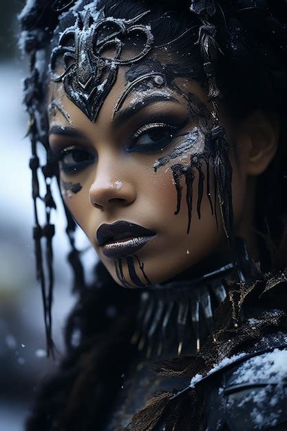 Premium AI Image Latina Elsa Of Frozen Fallen Queen Icepunk Rage And Destruction Womancore