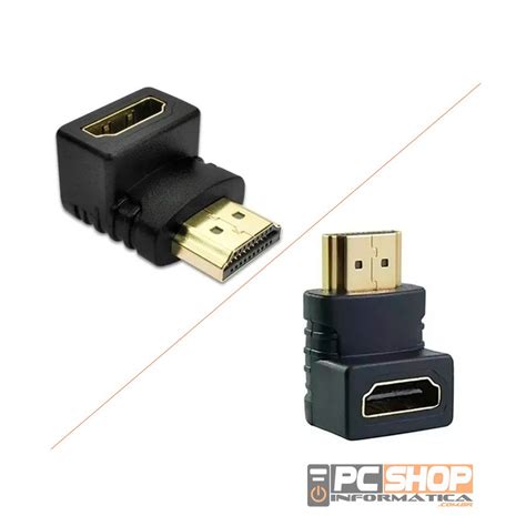 Adaptador Hdmi Curva Em L Macho X F Mea Pcshop Inform Tica