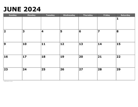 Free June 2024 Calendar Printable | Calendar 2024 | Printable Calendar 2025