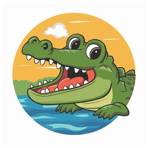 Crocodile De Dessin Anim Isol Sur Fond Blanc Vecteur Premium G N R