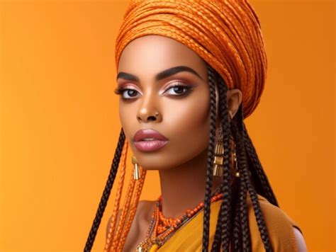 Premium Ai Image Fashion Model Beautiful African Woman With Dreadlocks