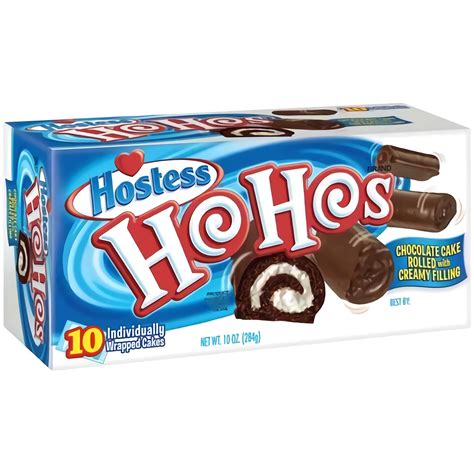 Hostess Ho Hos Chocolate Cakes Cream Filled Individually Wrapped