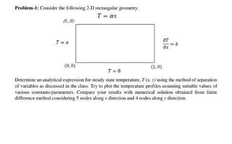 Solved Problem 1 Consider The Following 2 D Rectangular